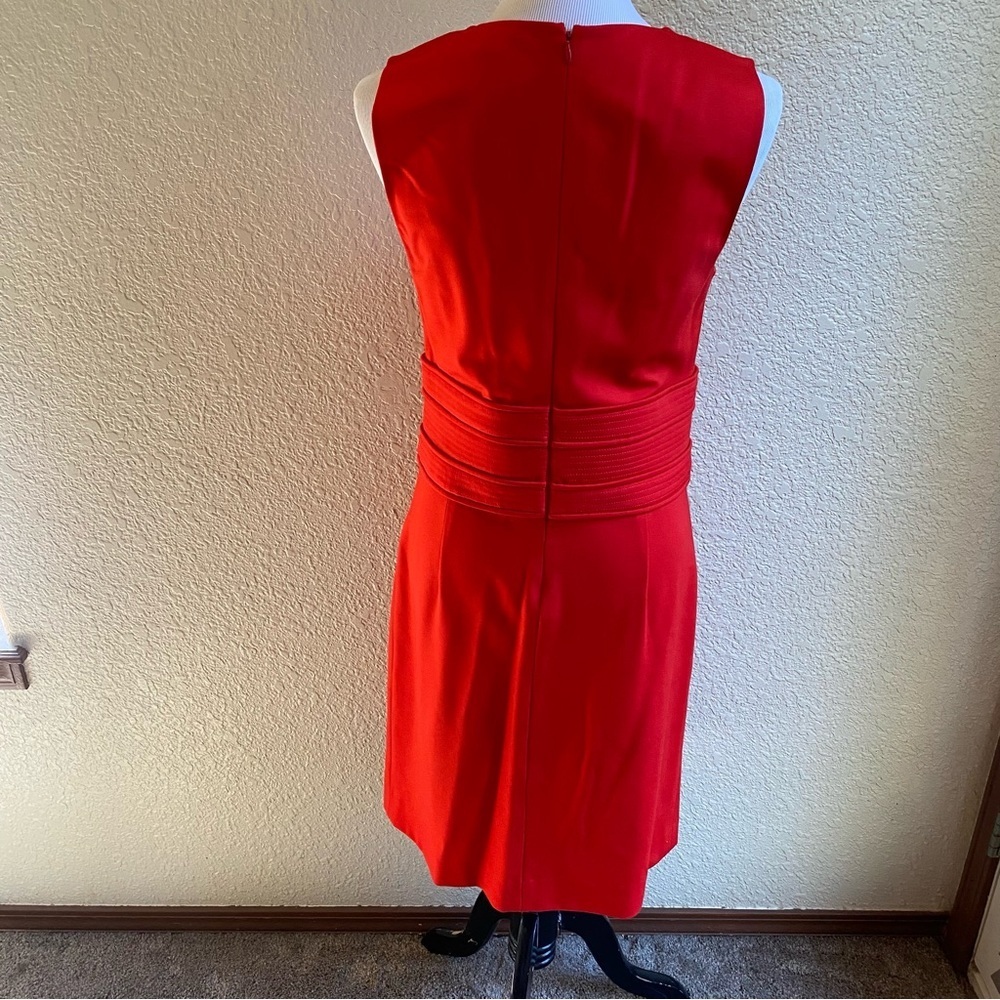 Diane Von Furstenberg Evita Sheath Dress Bright Red Above Knee Sleeveless: 10 - Picture 4 of 12